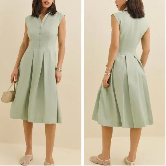 Reformation | Dresses | Reformation Prim Linen Midi Dress Sz6 Salvia Sage Green Casual Collared Spring | Poshmark Reformation | Dresses | Reformation Prim Linen Midi Dress Sz6 Salvia Sage Green Casual Collared Spring | Poshmark